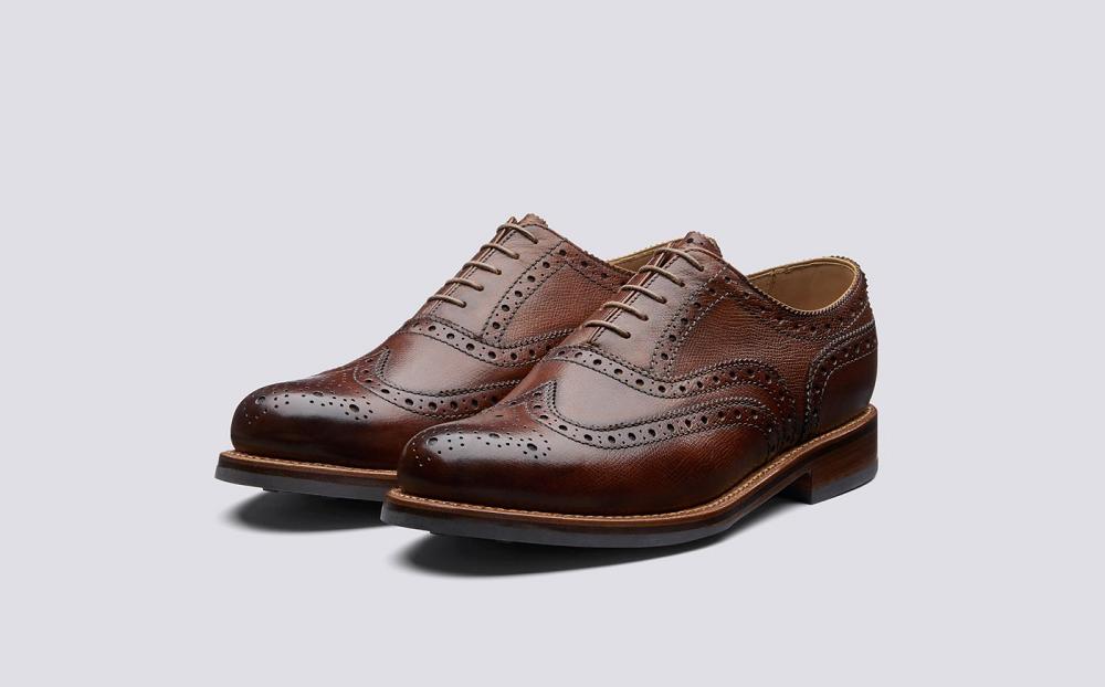 Grenson Online - Grenson Stanley Mens Tan Brogues with Dainite Sole